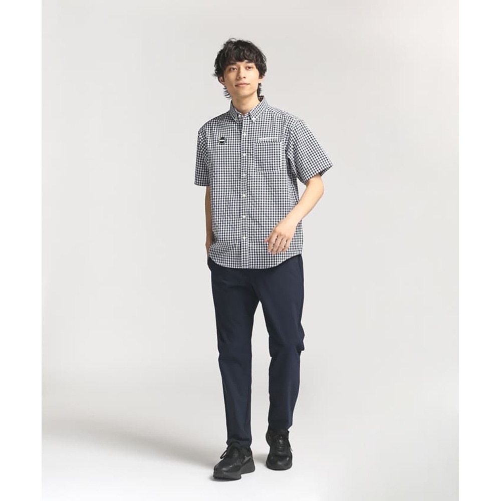 デサント（DESCENTE）（メンズ）半袖シャツ メンズ ギンガムチェック ボタンダウン DMMVJA64 NVWH