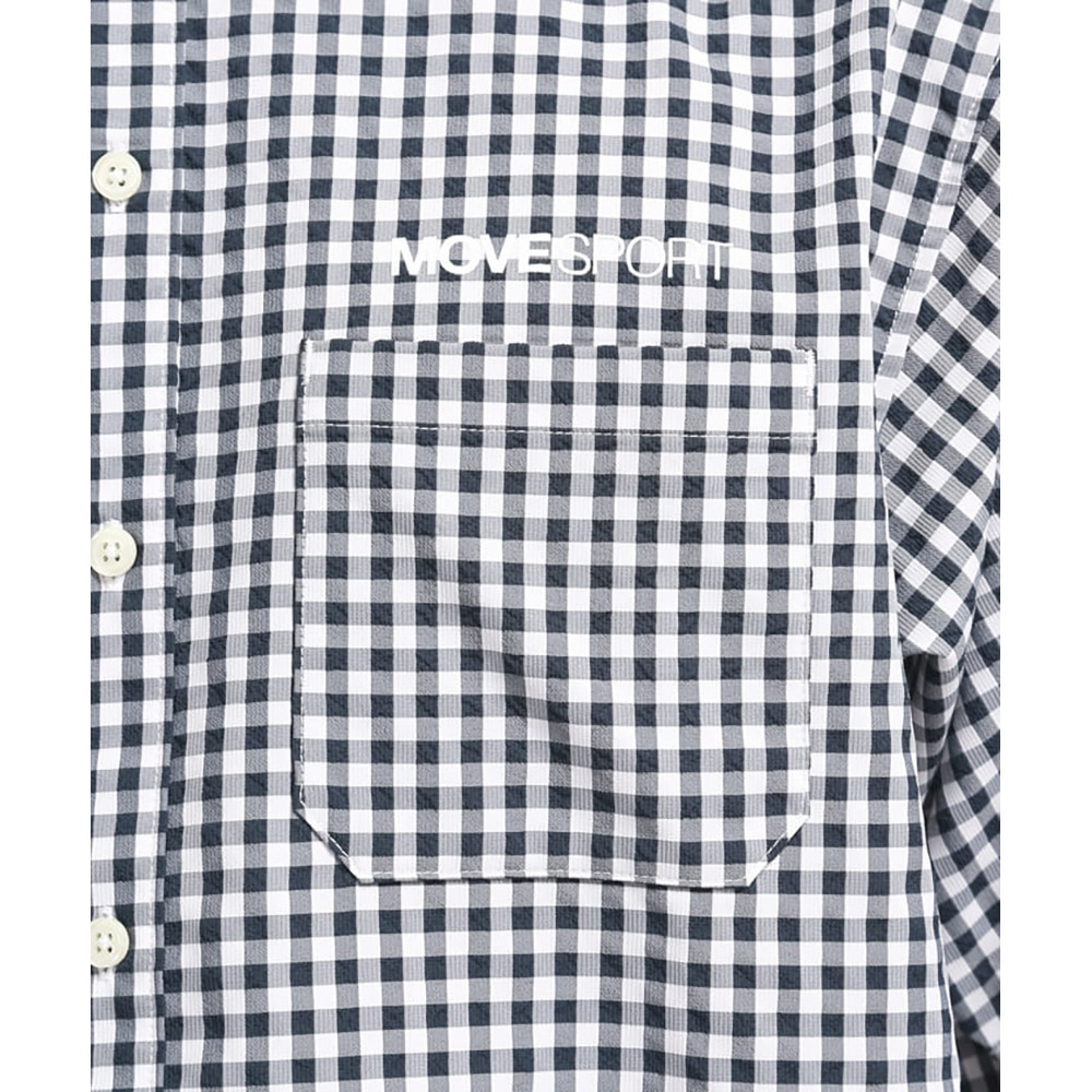 デサント（DESCENTE）（メンズ）半袖シャツ メンズ ギンガムチェック ボタンダウン DMMVJA64 NVWH