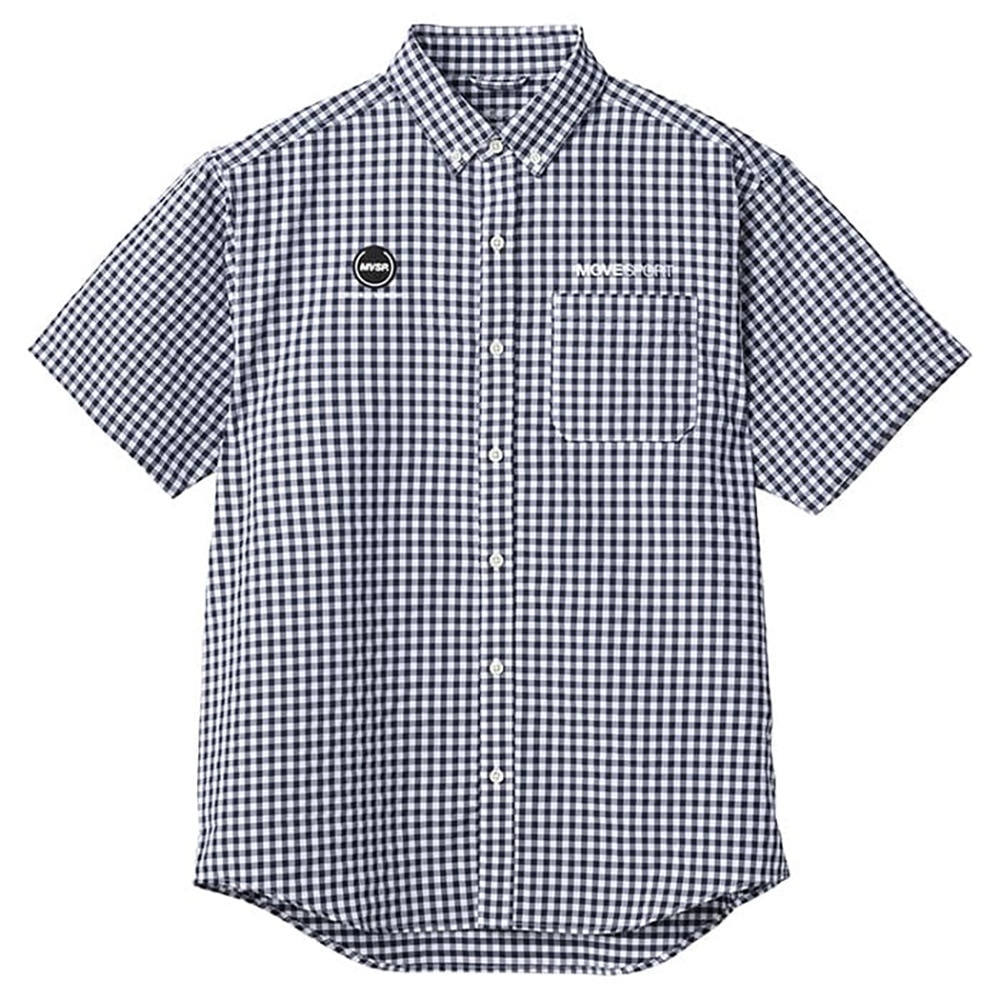 デサント（DESCENTE）（メンズ）半袖シャツ メンズ ギンガムチェック ボタンダウン DMMVJA64 NVWH