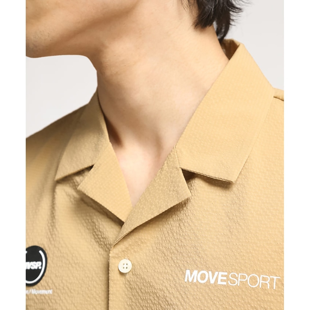 デサント（DESCENTE）（メンズ）半袖シャツ メンズ SEERSUCKER オープンカラーシャツ DMMVJA65 BG
