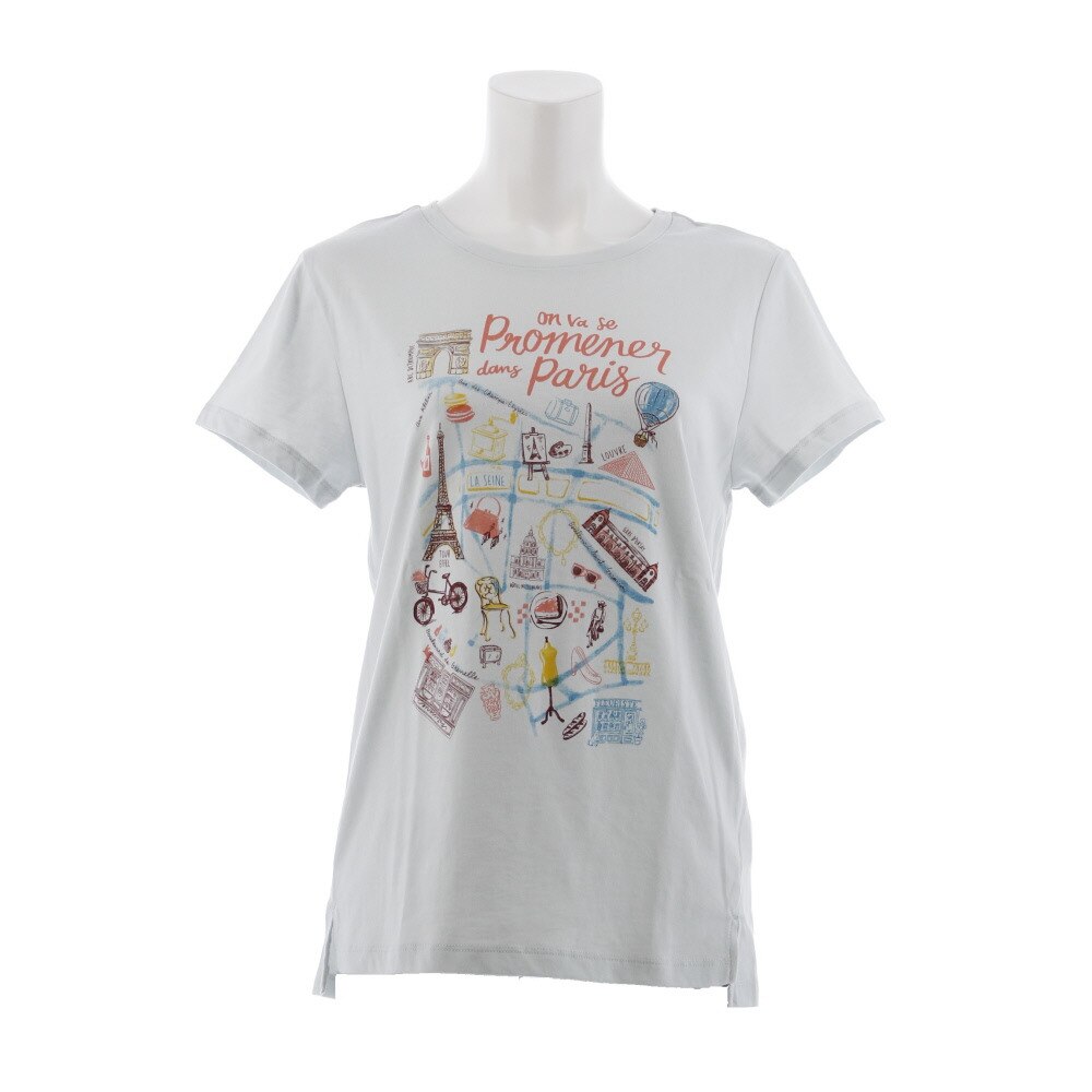  【多少の傷汚れありの為大奉仕】Tシャツ レディース 半袖 GRAPHIC PARIS HU18SCD864504SAX