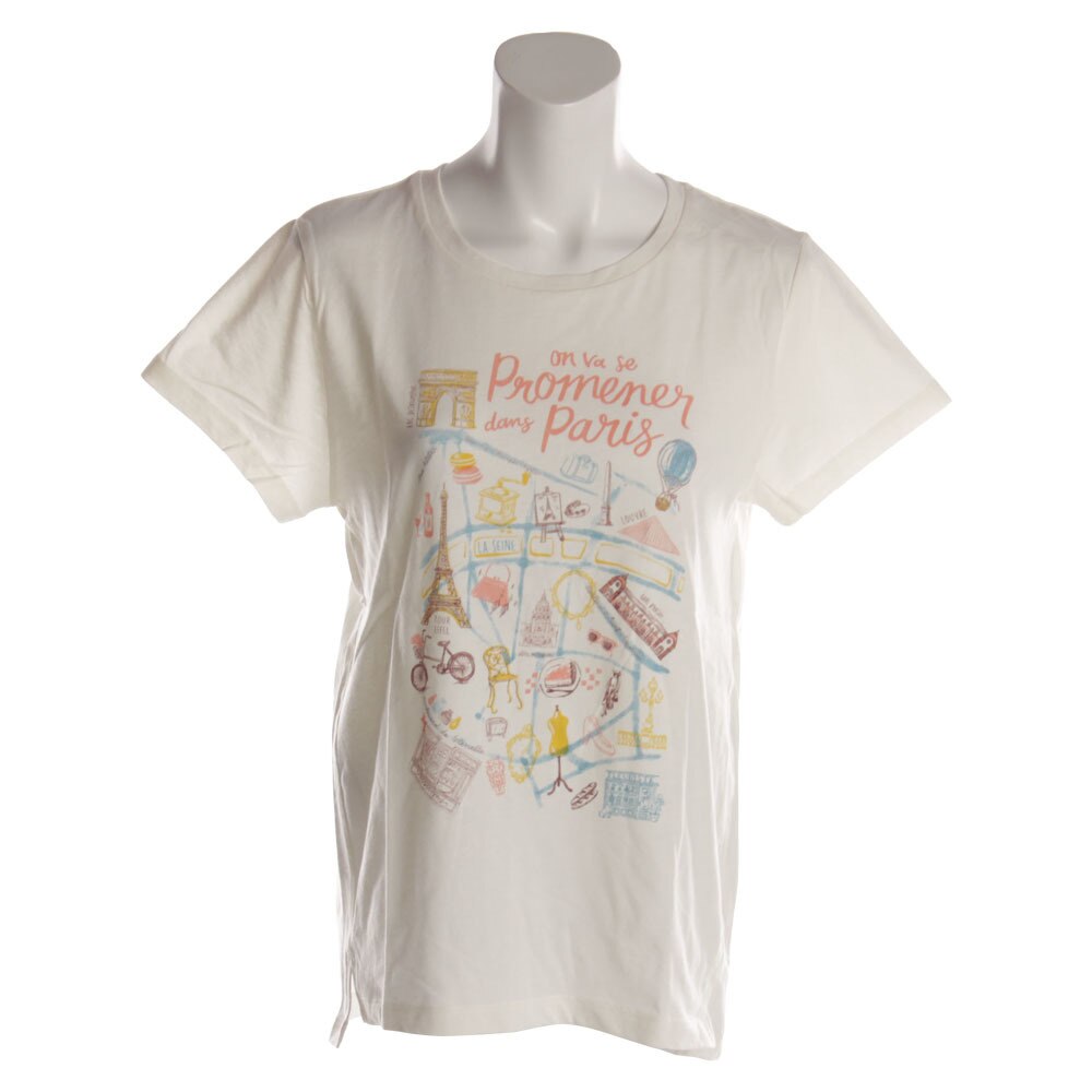  【多少の傷汚れありの為大奉仕】Tシャツ レディース 半袖 プリント PARIS HU18SCD864504WHT