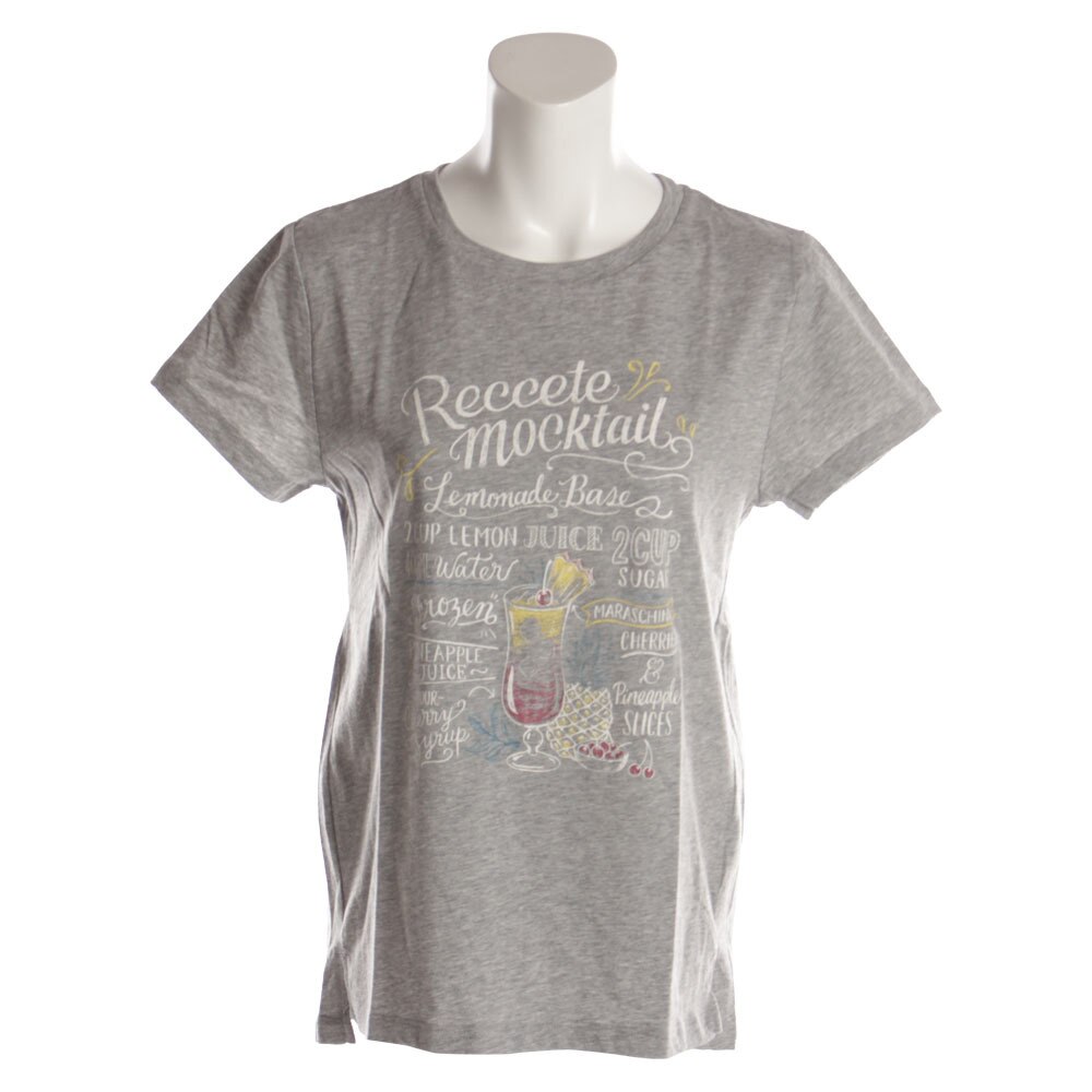  【多少の傷汚れありの為大奉仕】Tシャツ レディース 半袖 プリント DRINK HU18SCD864505GRY