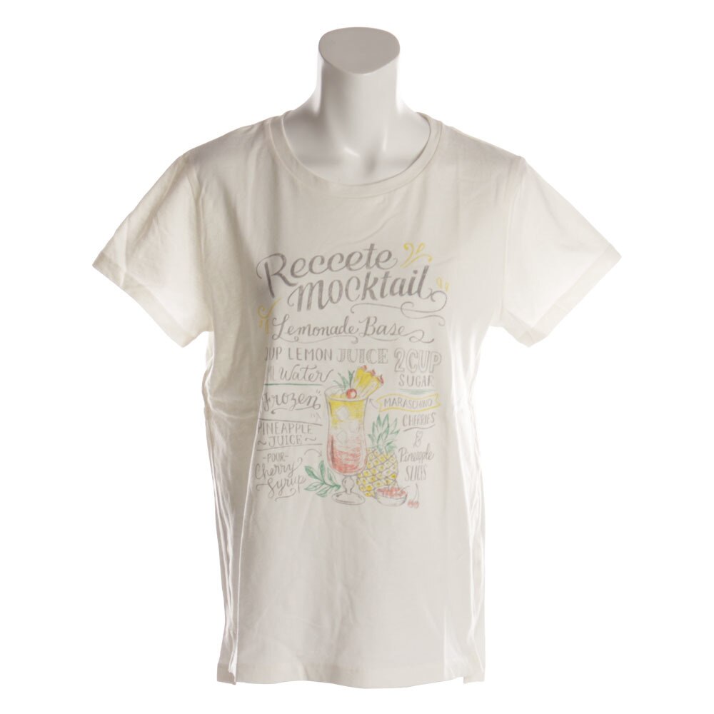  【多少の傷汚れありの為大奉仕】Tシャツ レディース 半袖 プリント DRINK HU18SCD864505WHT