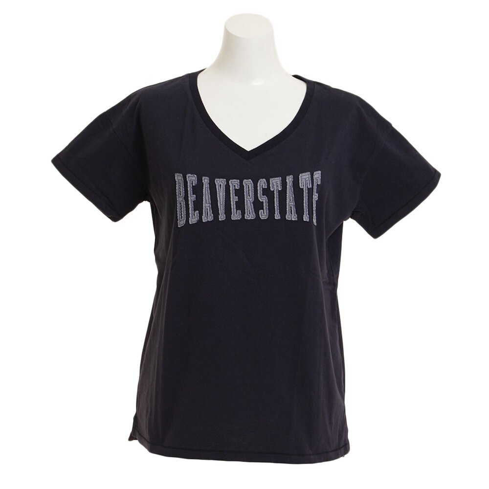  【多少の傷汚れありの為大奉仕】Tシャツ レディース 半袖 Vネック beaver 864EK8UK5820NVY