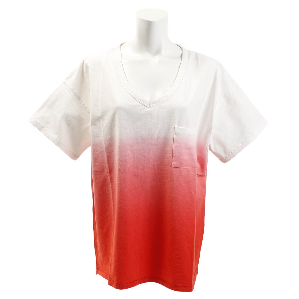  【多少の傷汚れありの為大奉仕】Tシャツ レディース 半袖 Vネック gradation 864EK8UK5824PNK オンライン価格