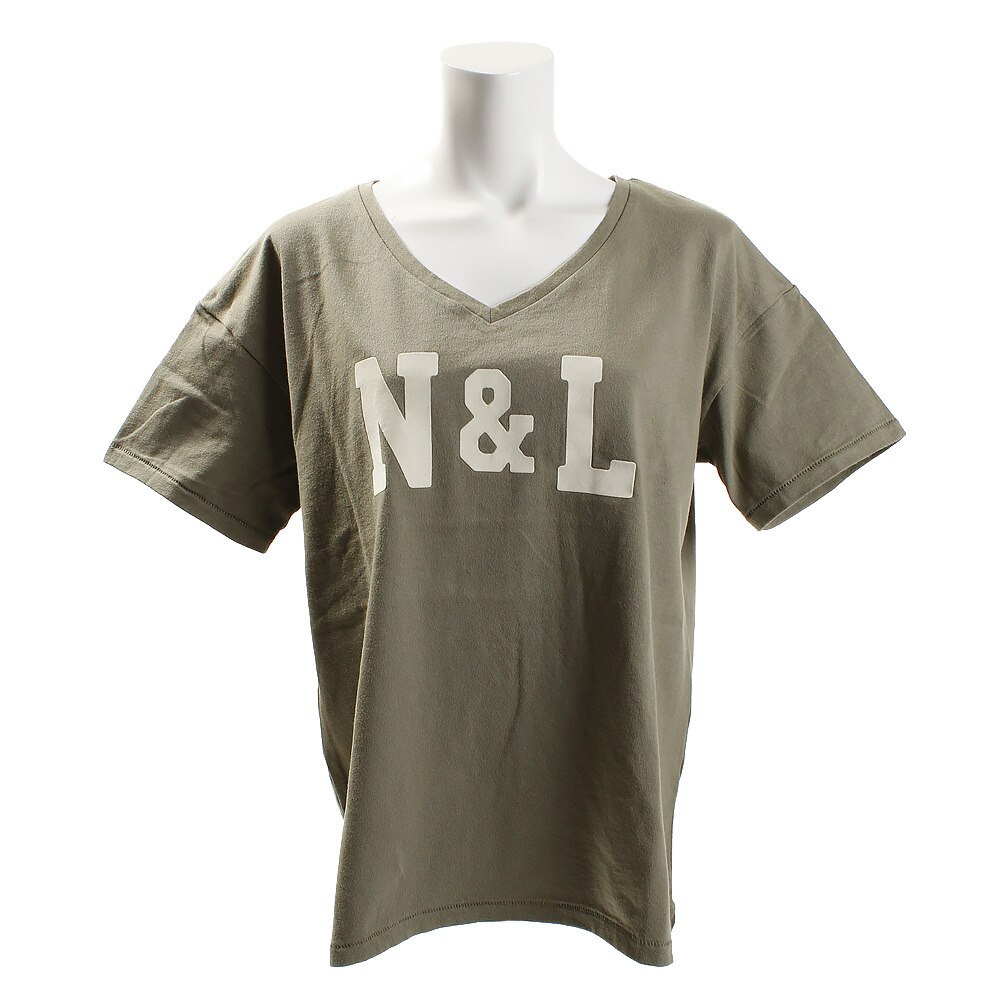  【多少の傷汚れありの為大奉仕】Tシャツ レディース 半袖 Vネック N&L 864EK8UK5825KHK