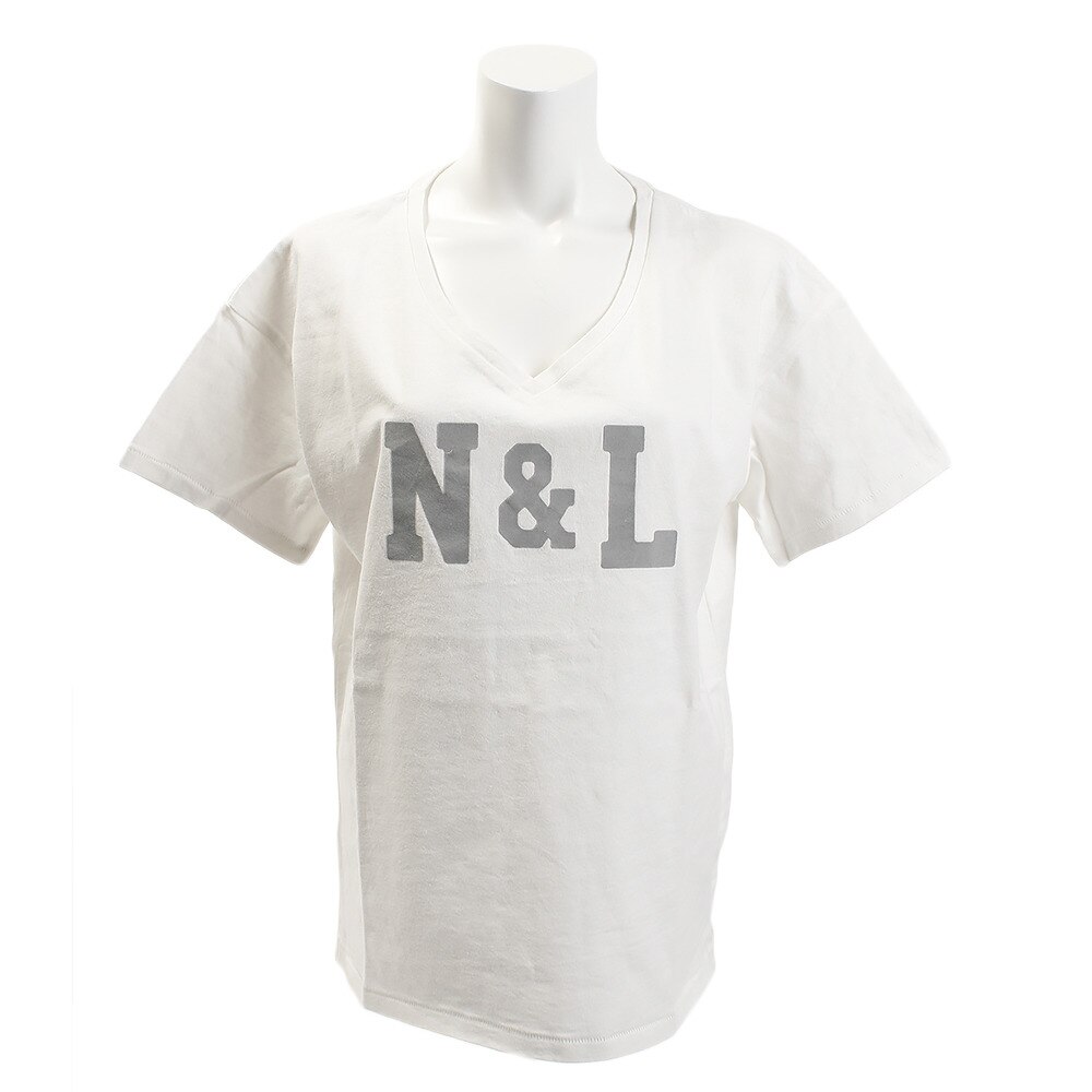  【多少の傷汚れありの為大奉仕】Tシャツ レディース 半袖 Vネック 864EK8UK5825WHT