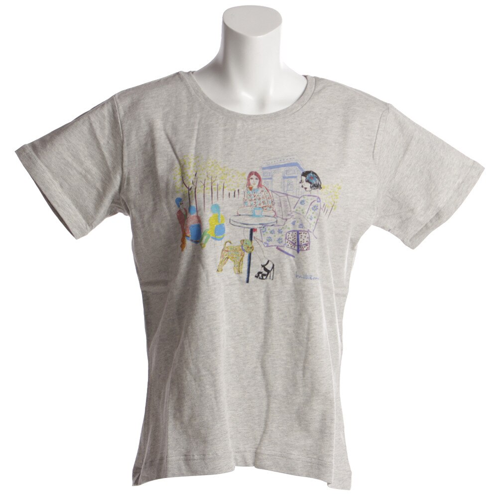  【多少の傷汚れありの為大奉仕】Tシャツ レディース 半袖 ORGABITS CAFE HU18SLT864511GRY