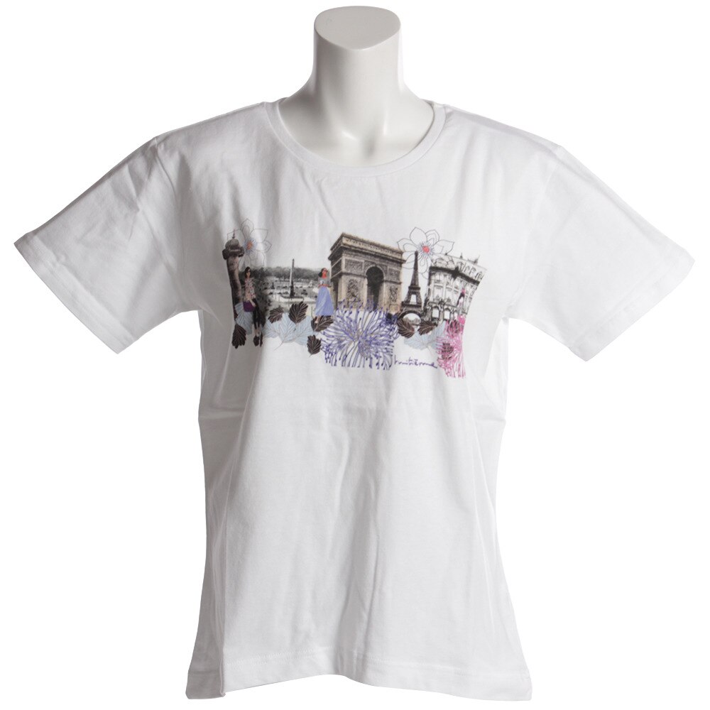  【多少の傷汚れありの為大奉仕】Tシャツ レディース 半袖 ORGABITS PARIS HU18SLT864512WHT