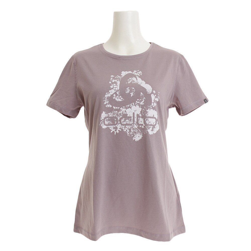  Tシャツ レディース 半袖 クルーネック KUMANO 550091quail - placed print SS1 オンライン価格