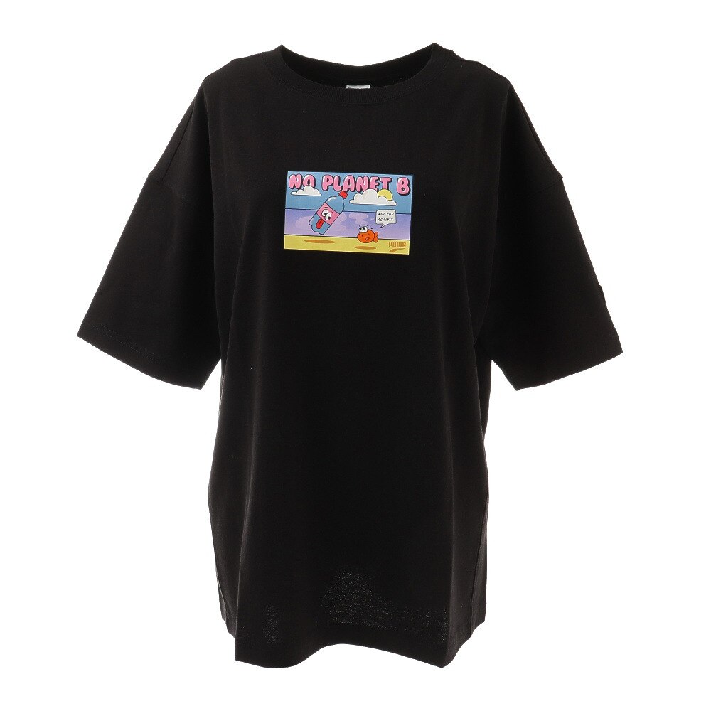  DOWNTOWNグラフィックTシャツ 530244 01 BLK