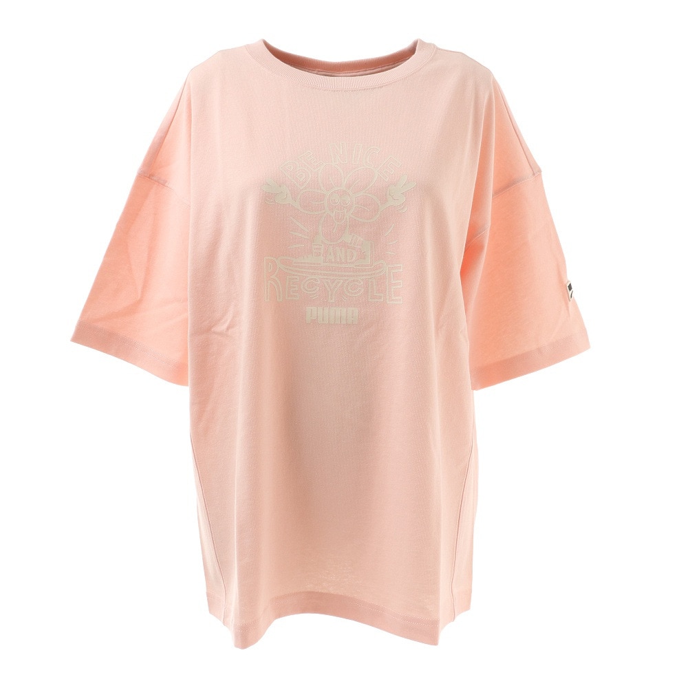  DOWNTOWNグラフィックTシャツ 530244 27 PNK
