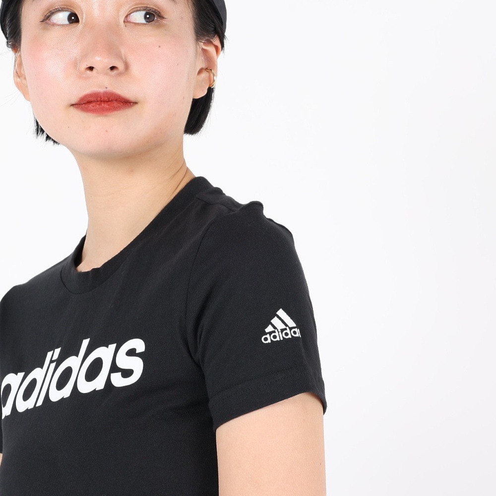 アディダス（adidas）（レディース）Tシャツ レディース 半袖 ラウンジウェア エッセンシャルズ スリム ロゴTシャツ 28869-GL0769
