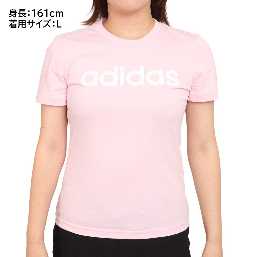 アディダス アディダス Adidas レディース Tシャツ レディース 半袖 ラウンジウェア エッセンシャルズ スリム ロゴtシャツ 269 Gl0771 スポーツ用品はスーパースポーツゼビオ