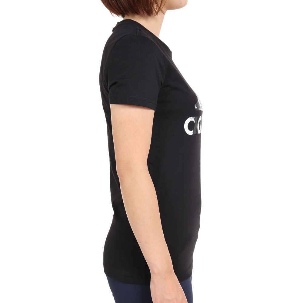 アディダス（レディース）半袖Tシャツ レディース エッセンシャルズ プリントロゴ コットン QU658-HD9328