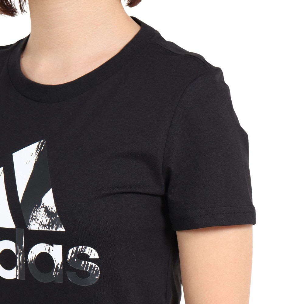 アディダス（レディース）半袖Tシャツ レディース エッセンシャルズ プリントロゴ コットン QU658-HD9328