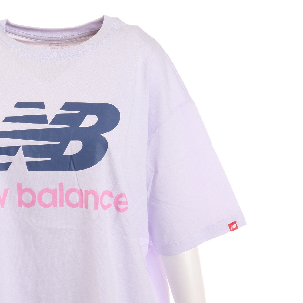 ニューバランス（new balance）（レディース）半袖Tシャツ レディース スタックドロゴ オーバーサイズ WT03519LIA