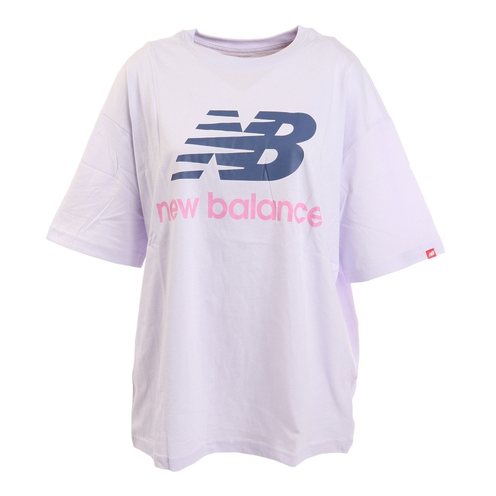 ニューバランス（new balance）（レディース）半袖Tシャツ レディース スタックドロゴ オーバーサイズ WT03519LIA