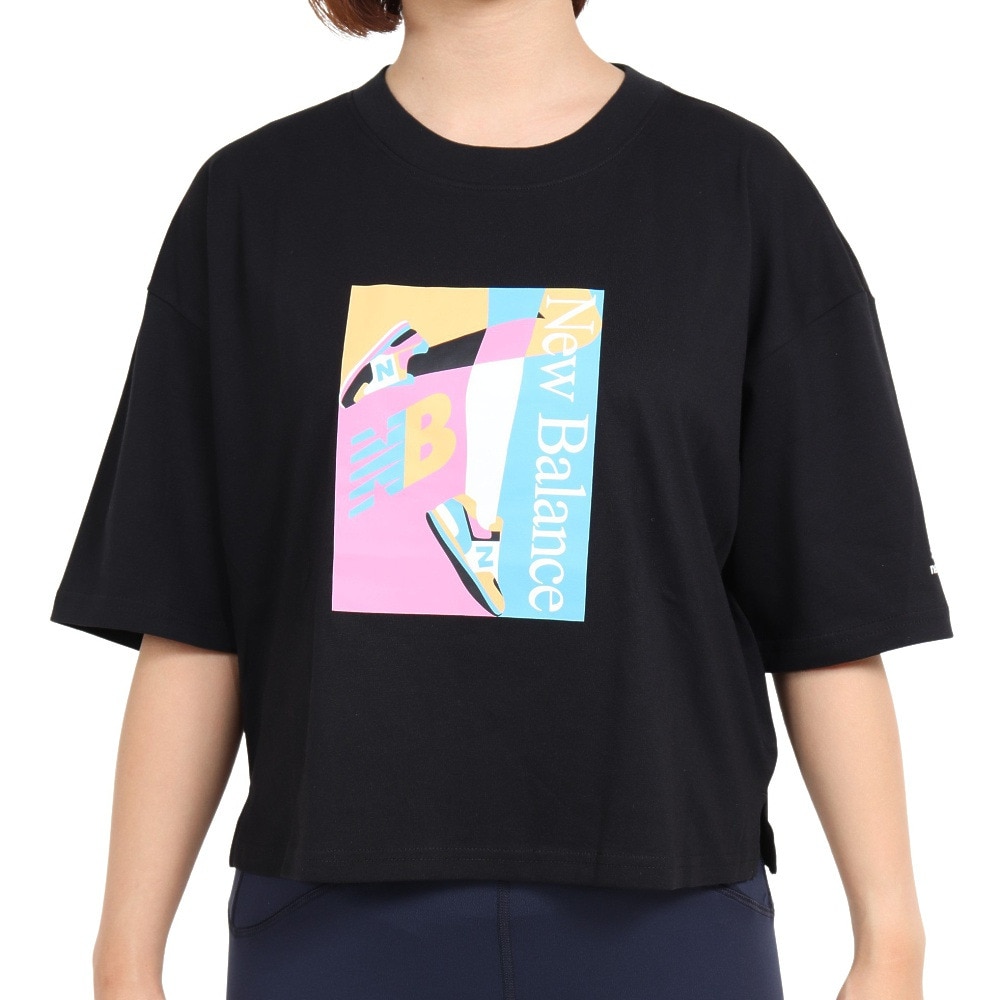 ニューバランス（new balance）（レディース）半袖Tシャツ レディース NB Essentials セレブレイトボクシー WT21510 BK