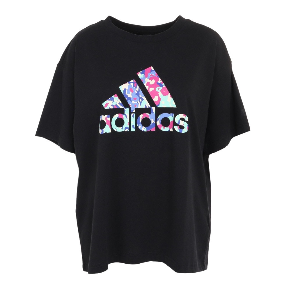 アディダス（adidas）（レディース）半袖Tシャツ レディース フラワーグラフィック ルーズフィット IDF63-IK9311