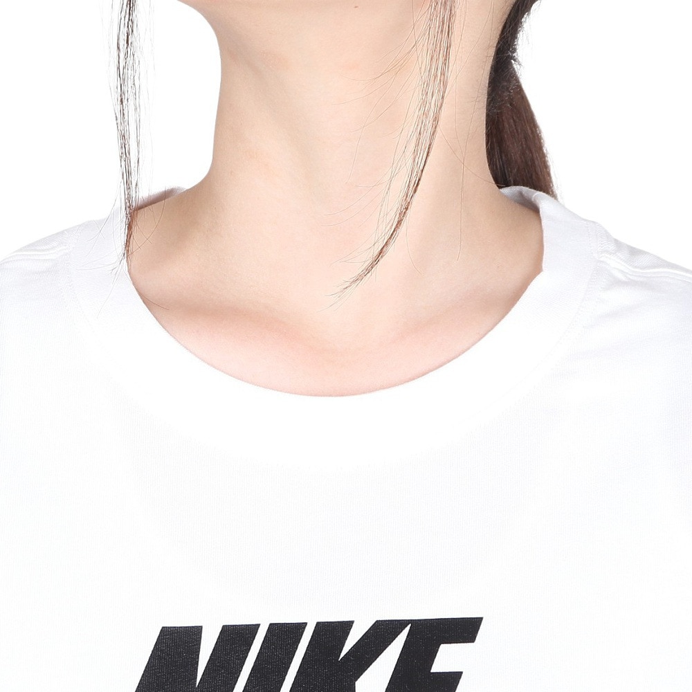 ナイキ（NIKE）（レディース）半袖Tシャツ レディース 白 クロップ フレンチテリー BV6176-100