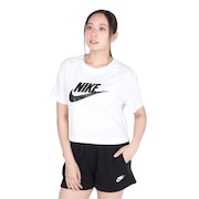 ナイキ（NIKE）（レディース）半袖Tシャツ レディース 白 クロップ フレンチテリー BV6176-100