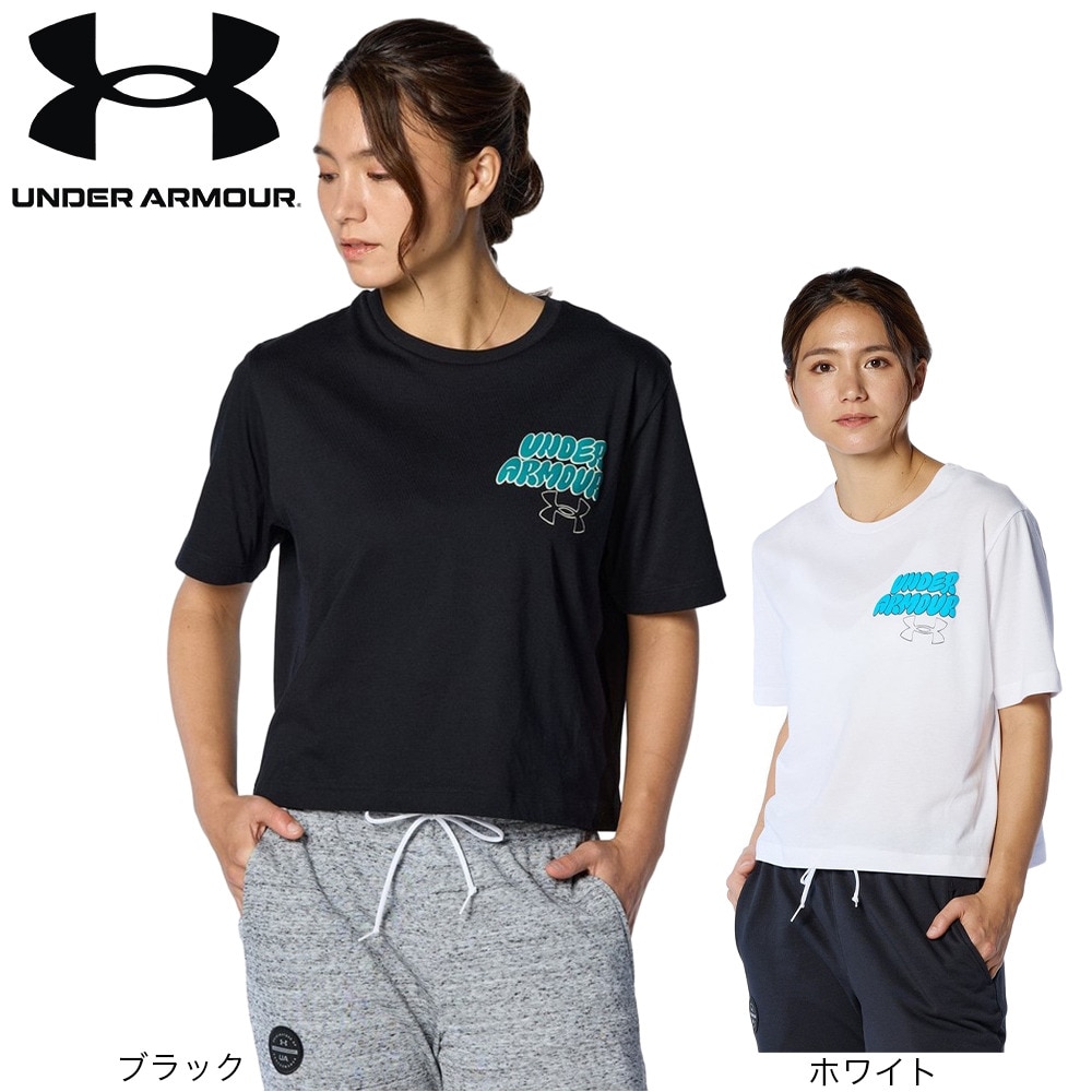 アンダーアーマー（UNDER ARMOUR）（レディース）コットン クロップ 半袖Tシャツ 1384714 100