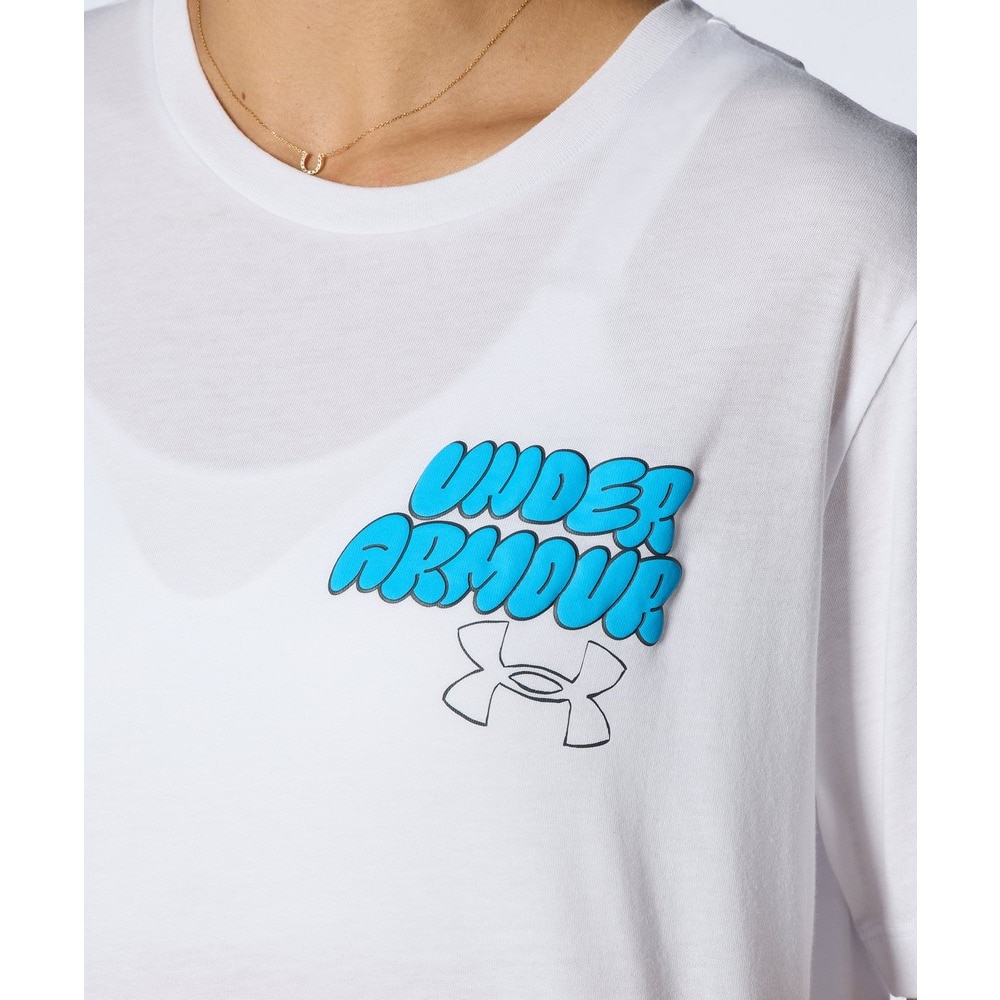 アンダーアーマー（UNDER ARMOUR）（レディース）コットン クロップ 半袖Tシャツ 1384714 100