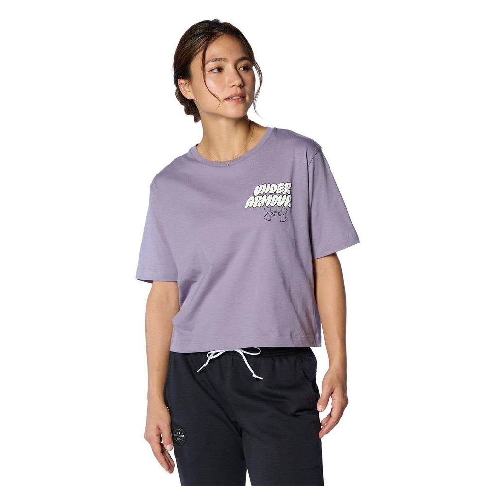 アンダーアーマー（UNDER ARMOUR）（レディース）コットン クロップ 半袖Tシャツ 1384714 550