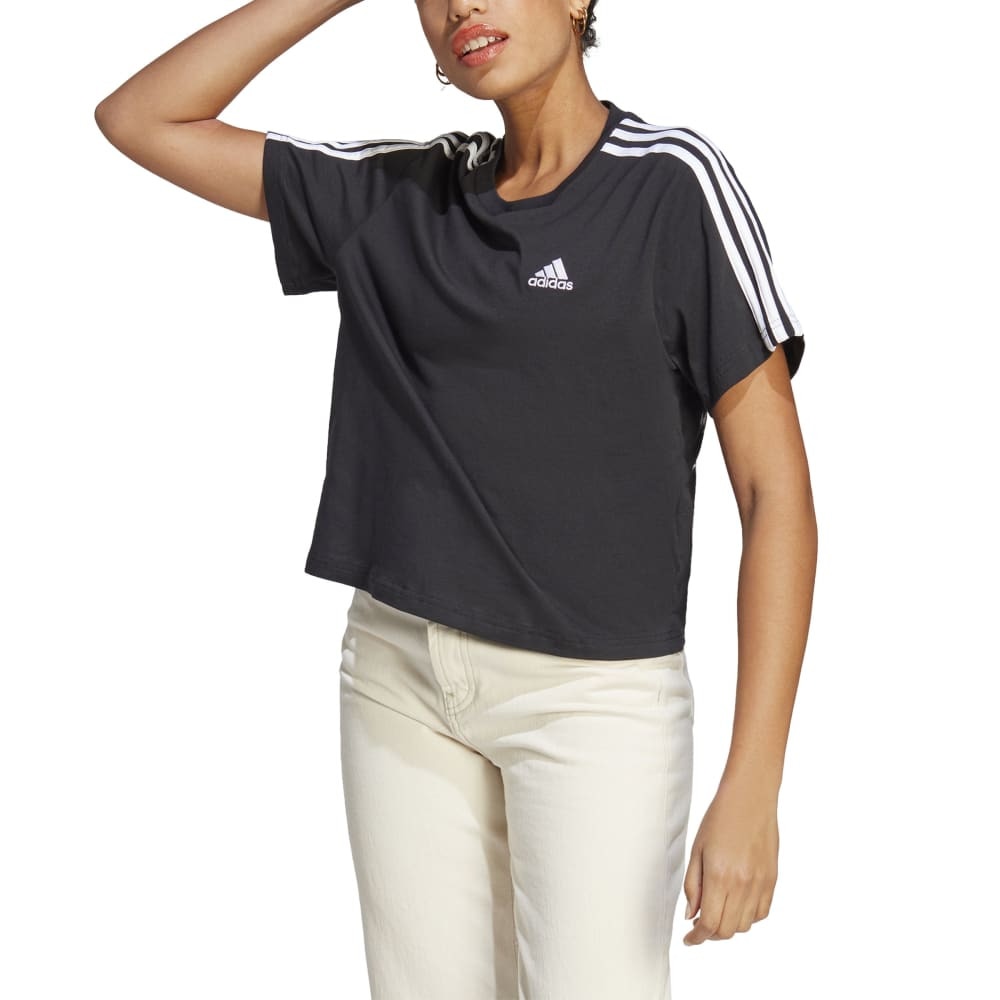 アディダス（adidas）（レディース）エッセンシャルズ スリーストライプス シングル ジャージー クロップトップス ENK78-HR4913