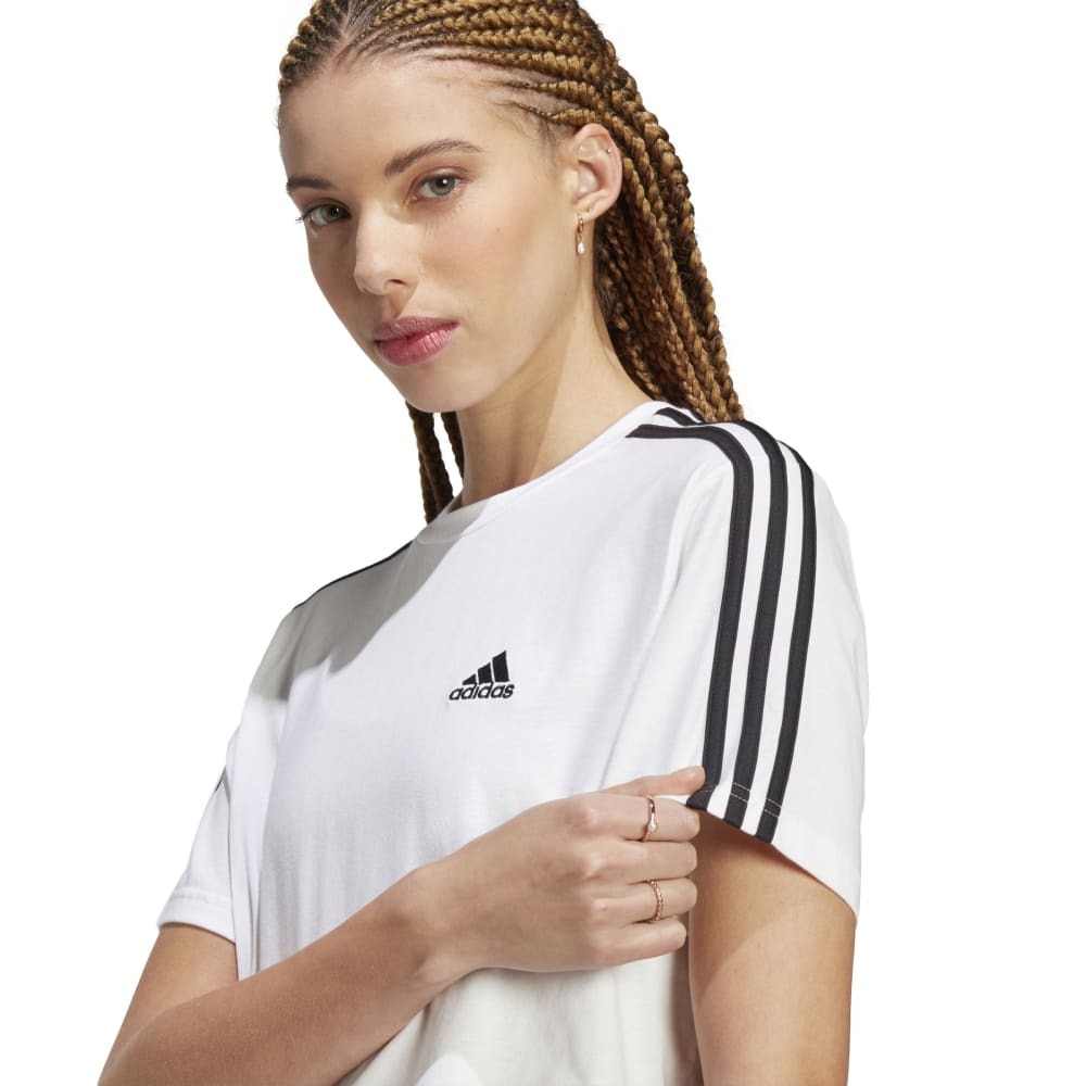 アディダス（adidas）（レディース）エッセンシャルズ スリーストライプス シングル ジャージー クロップトップス ENK78-HR4915