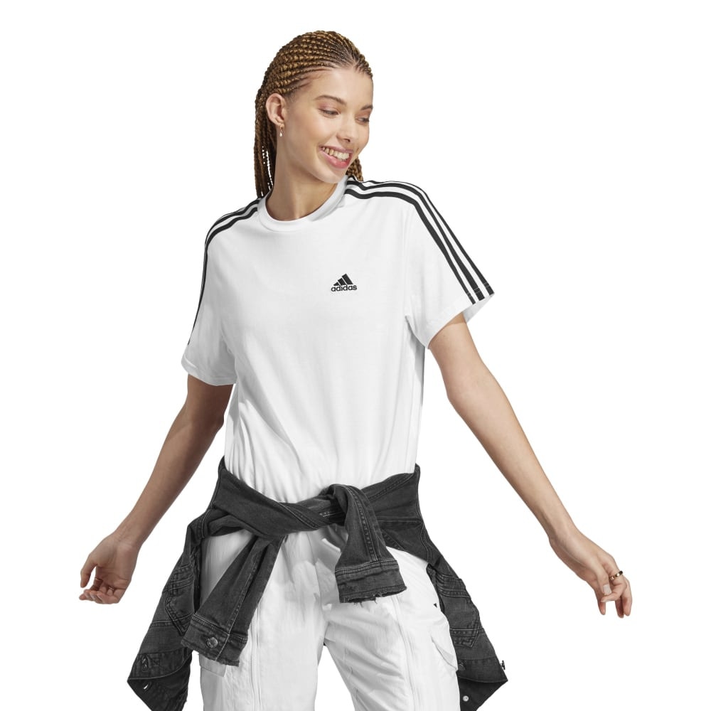 アディダス（adidas）（レディース）エッセンシャルズ スリーストライプス シングル ジャージー クロップトップス ENK78-HR4915
