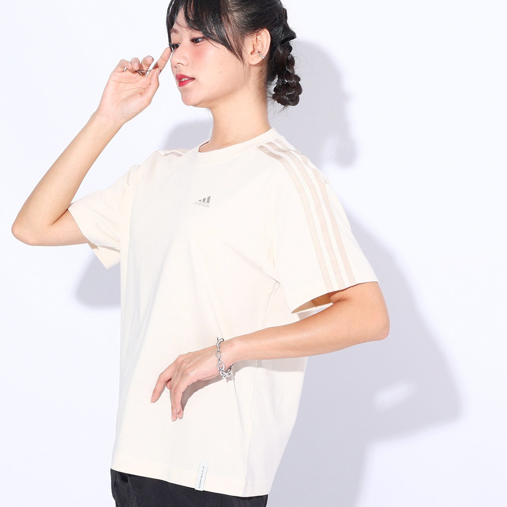 アディダス（adidas）（レディース）エッセンシャルズ プラス スリーストライプス 半袖Tシャツ KVF79-JF1397