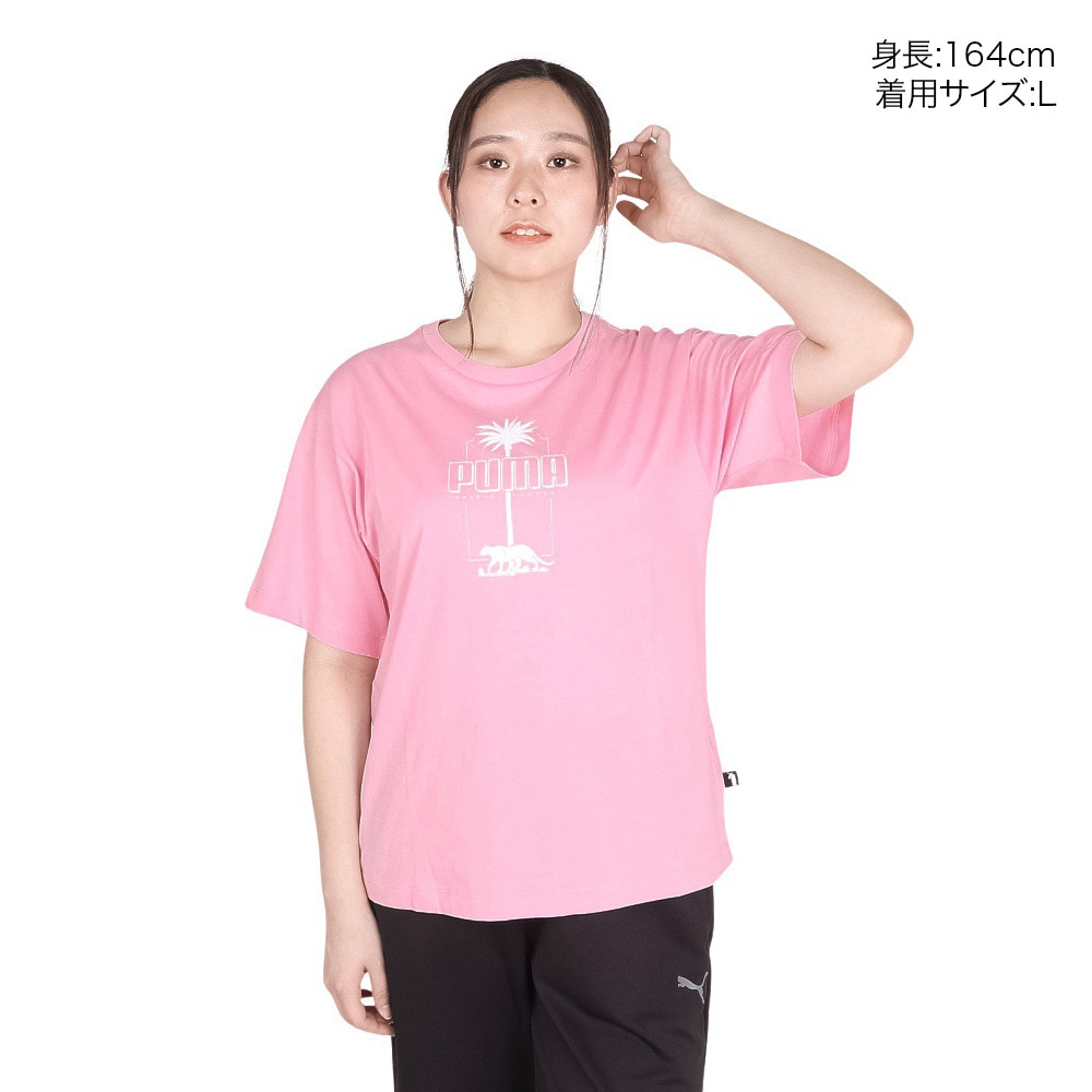 プーマ（PUMA）（レディース）ESS+ パームリゾートグラフィック 半袖Tシャツ 683088 30 PNK