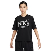 (レディース)Tシャツ 半袖 スポーツウェア クラシック 黒 ブラック ボックスシルエット ドロップショルダー FQ6601-010