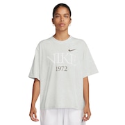 (レディース)Tシャツ 半袖 スポーツウェア クラシック グレー ボックスシルエット ドロップショルダーFQ6601-051