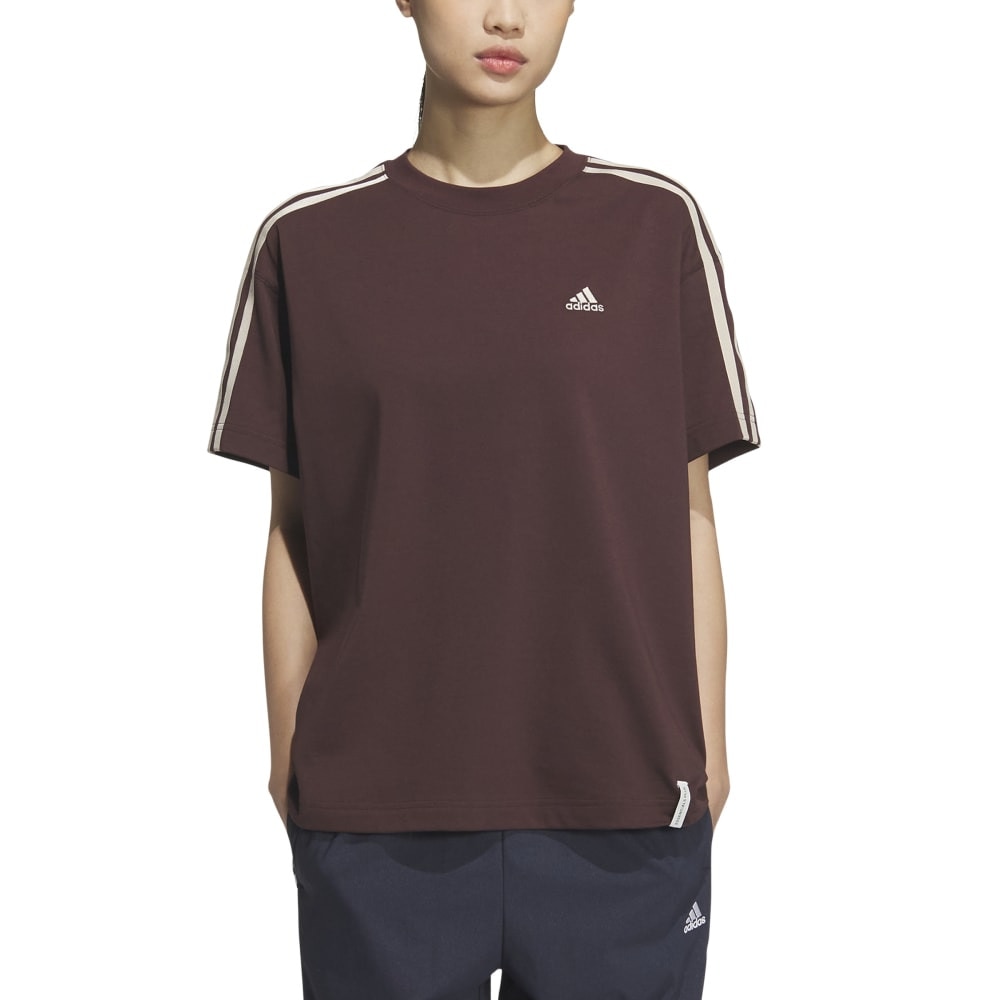 アディダス（adidas）（レディース）エッセンシャルズ プラス スリーストライプス 半袖Tシャツ KVF79-JG3853
