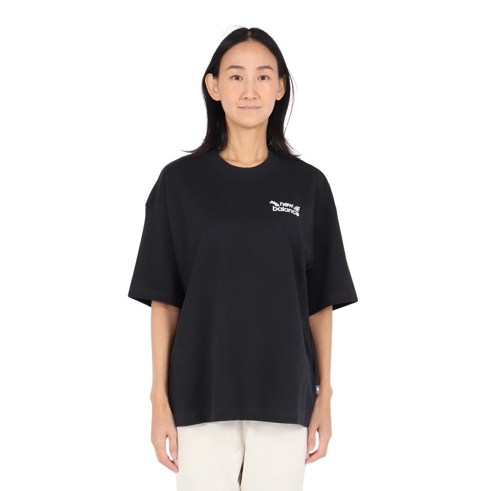 ニューバランス（new balance）（レディース）フラワーオーバーサイズTシャツ WT51930BK