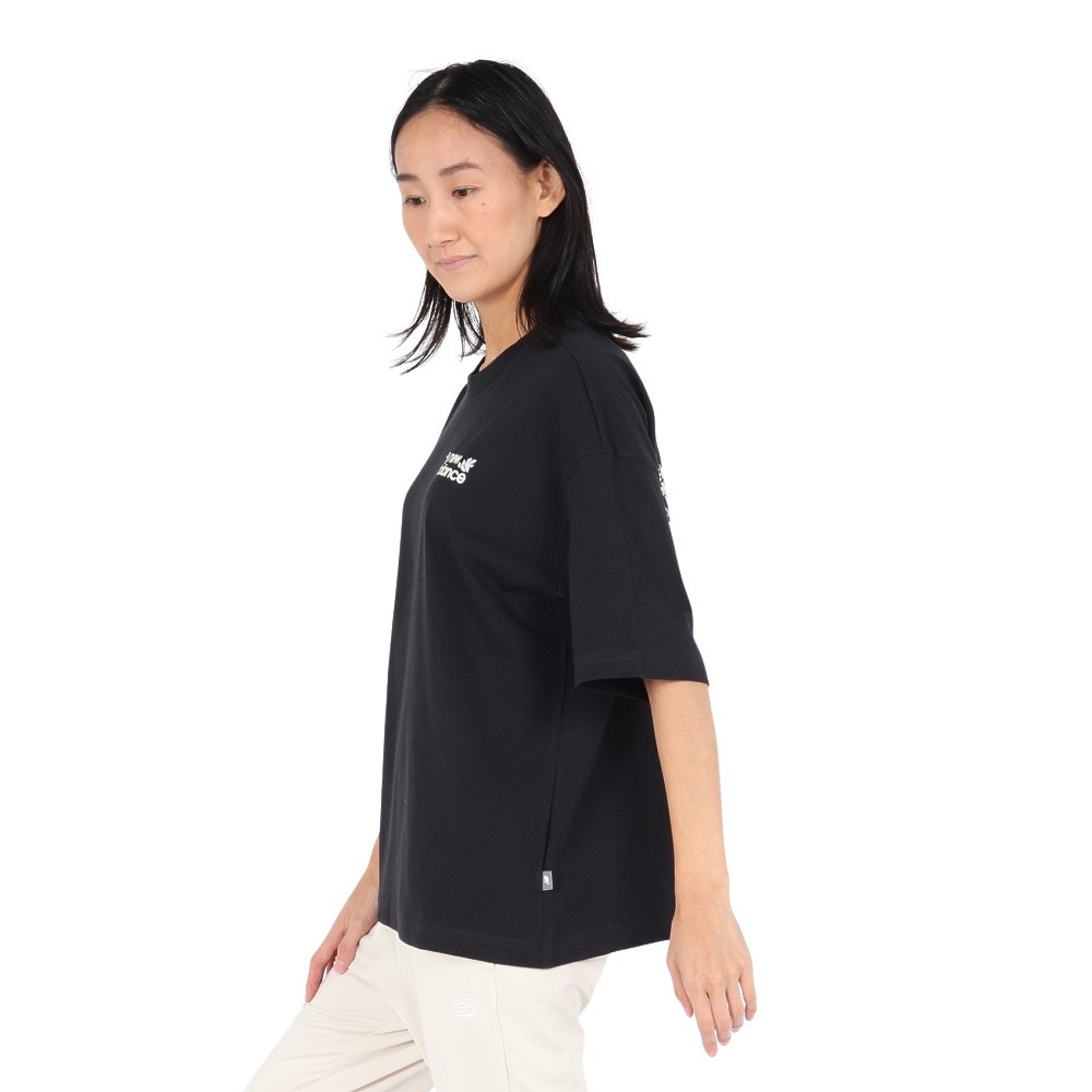 ニューバランス（new balance）（レディース）フラワーオーバーサイズTシャツ WT51930BK