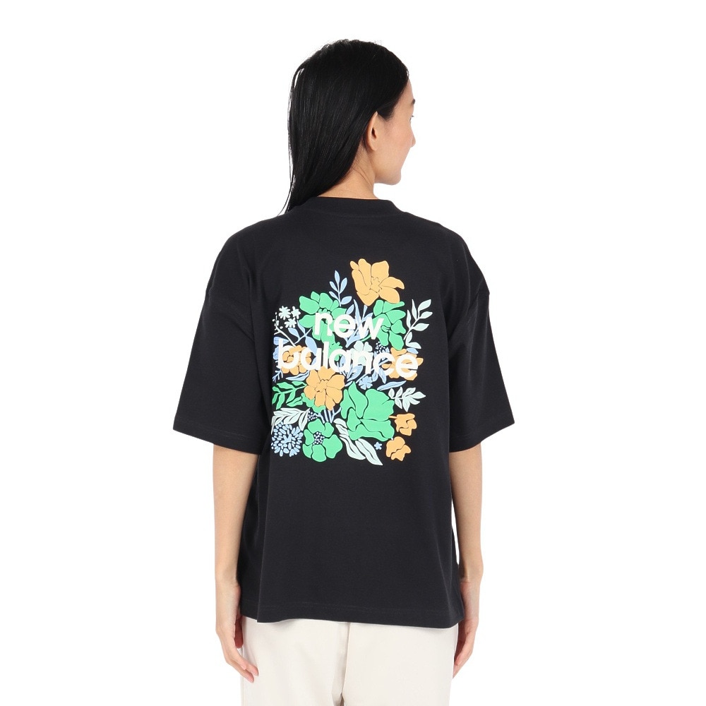 ニューバランス（new balance）（レディース）フラワーオーバーサイズTシャツ WT51930BK
