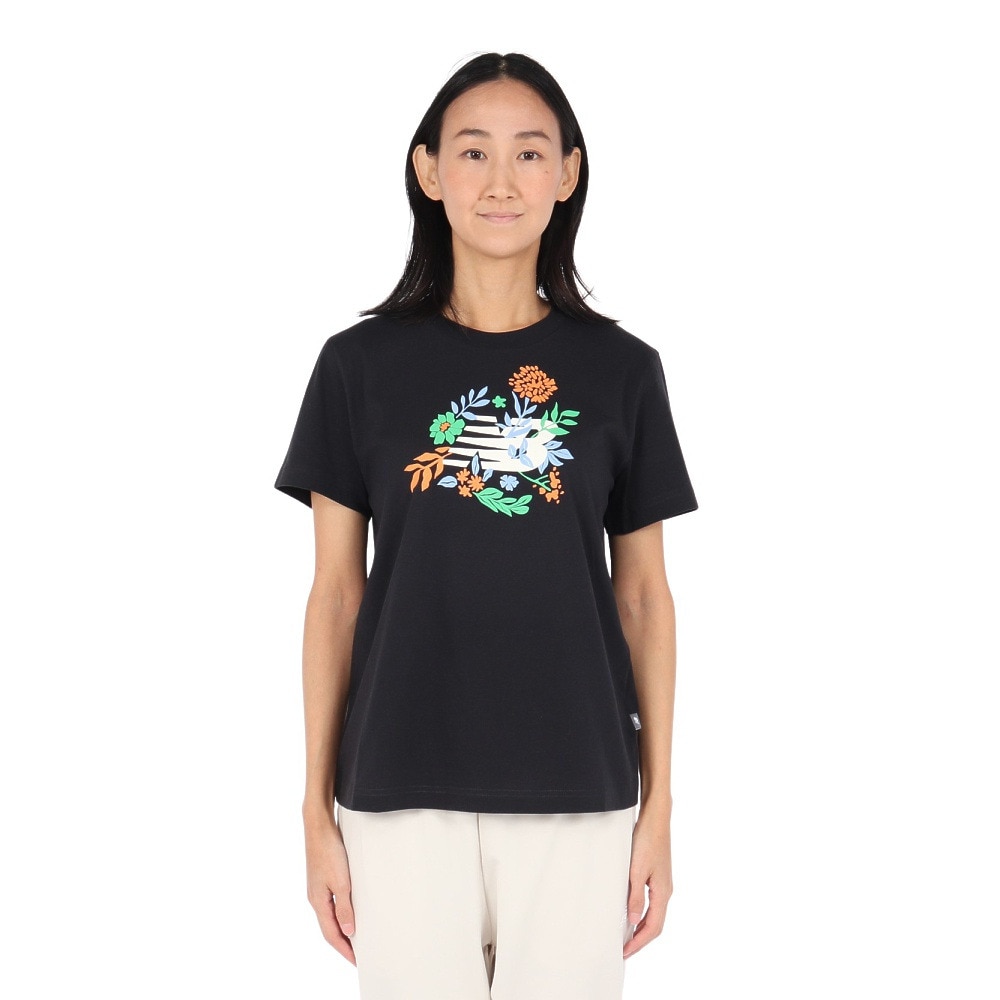 ニューバランス（new balance）（レディース）フラワーグラフィックTシャツ WT51931BK