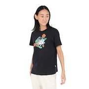 (レディース)フラワーグラフィックTシャツ WT51931BK