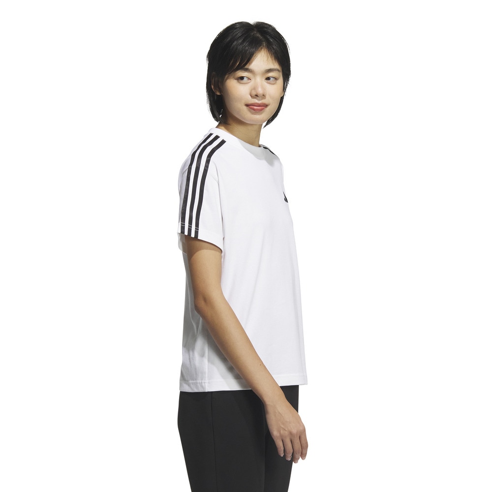 アディダス（adidas）（レディース）エッセンシャルズ プラス スリーストライプス 半袖Tシャツ JUP44-JW4500