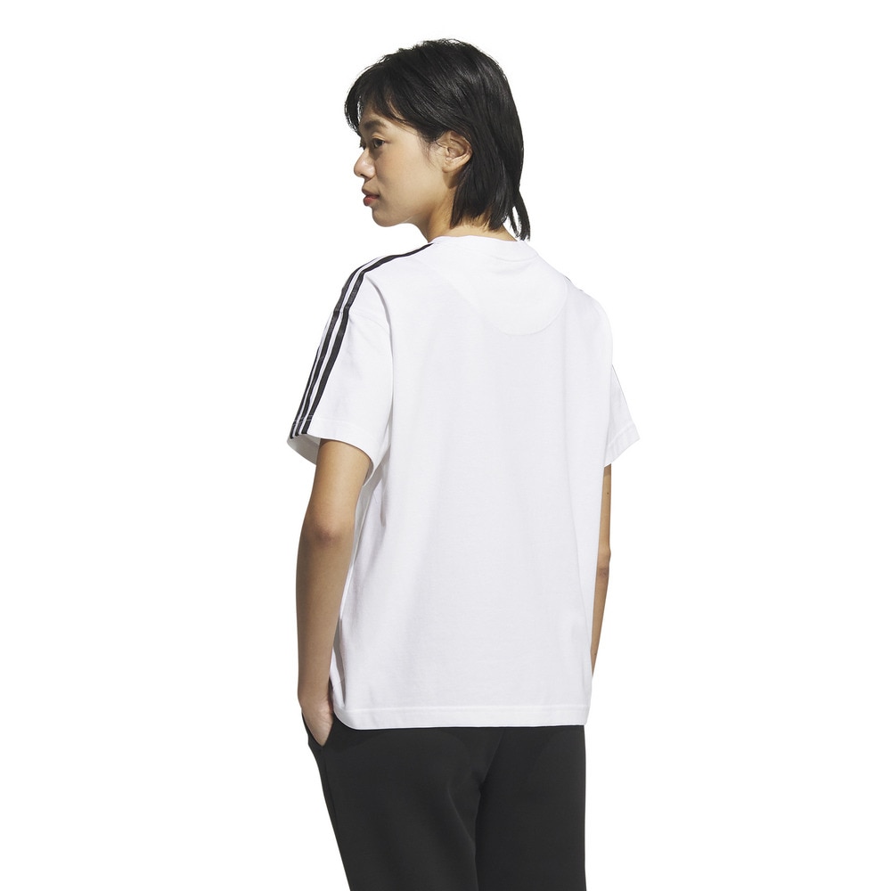 アディダス（adidas）（レディース）エッセンシャルズ プラス スリーストライプス 半袖Tシャツ JUP44-JW4500