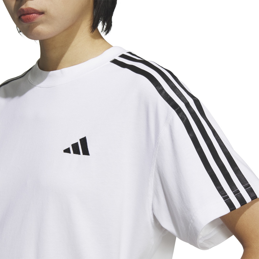 アディダス（adidas）（レディース）エッセンシャルズ プラス スリーストライプス 半袖Tシャツ JUP44-JW4500