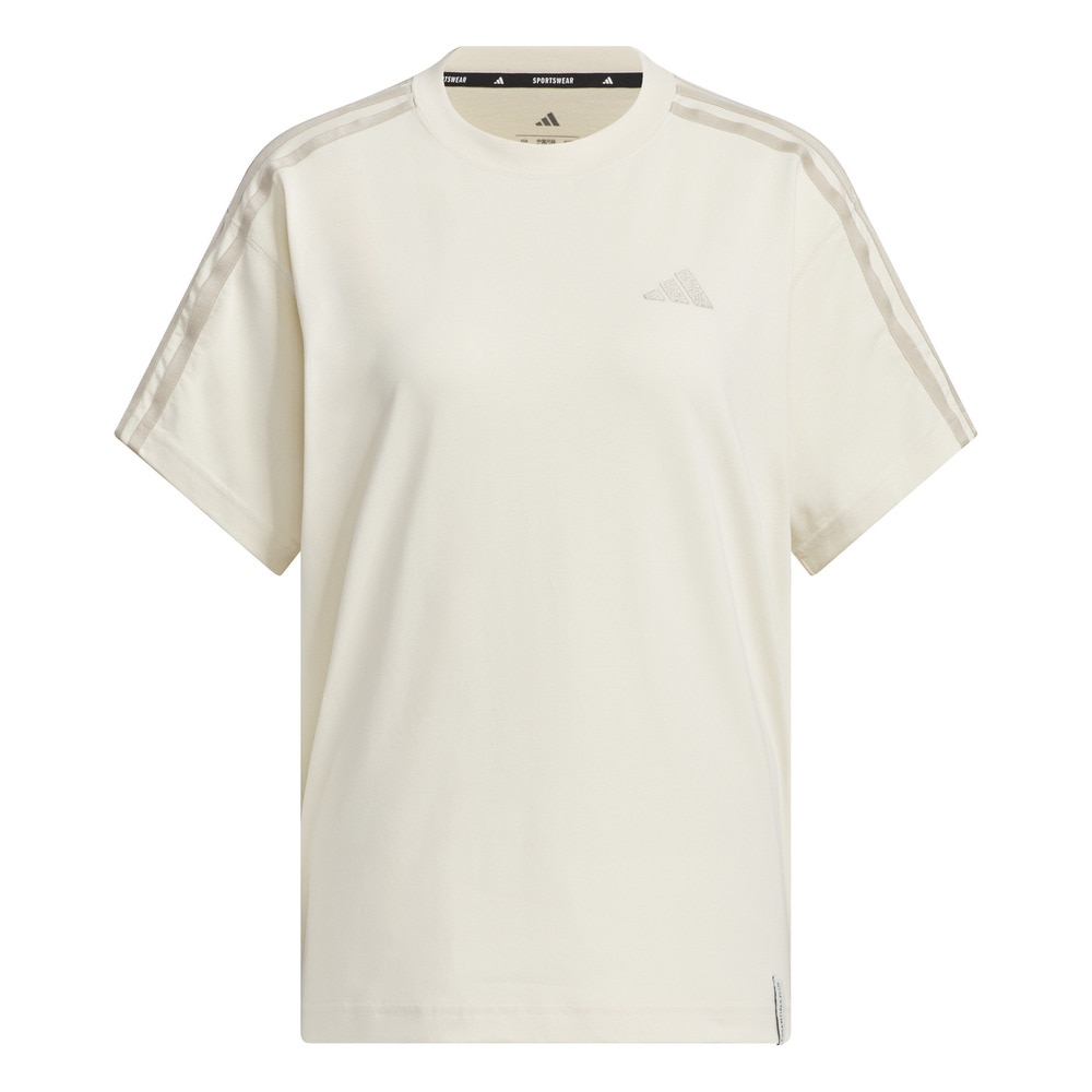 アディダス（adidas）（レディース）エッセンシャルズ プラス スリーストライプス 半袖Tシャツ JUP44-JW4501