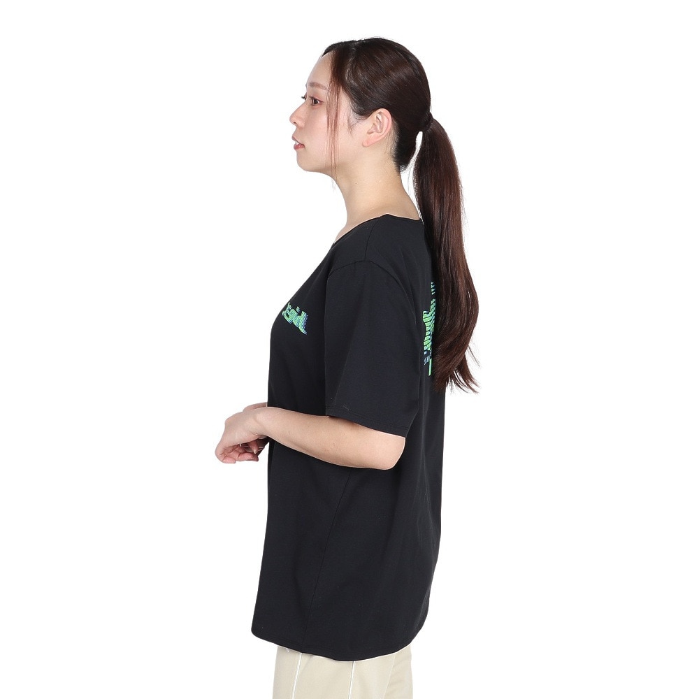 エックスガール（X-gir）（レディース）スラッシュ ロゴ 半袖Tシャツ 155251013007-BLACK