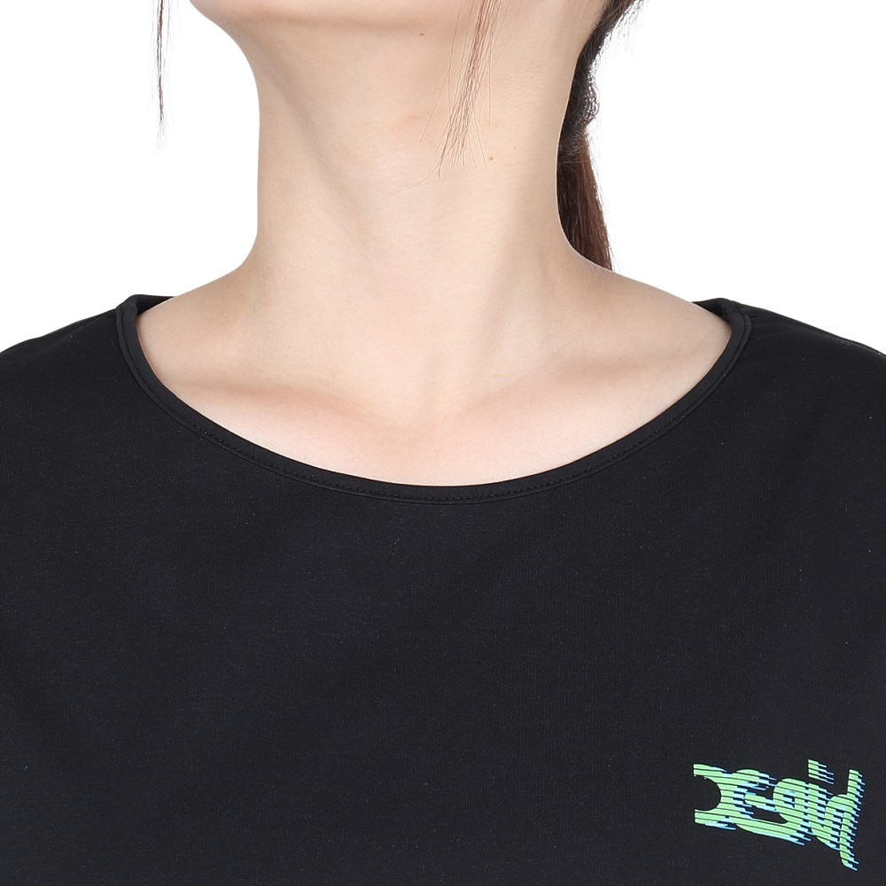 エックスガール（X-gir）（レディース）スラッシュ ロゴ 半袖Tシャツ 155251013007-BLACK