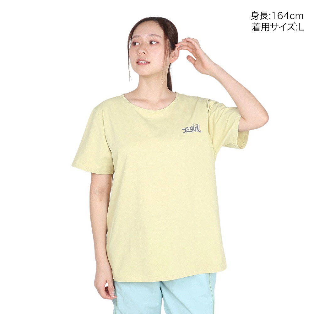エックスガール（X-gir）（レディース）スラッシュ ロゴ 半袖Tシャツ 155251013007-LT YELLOW